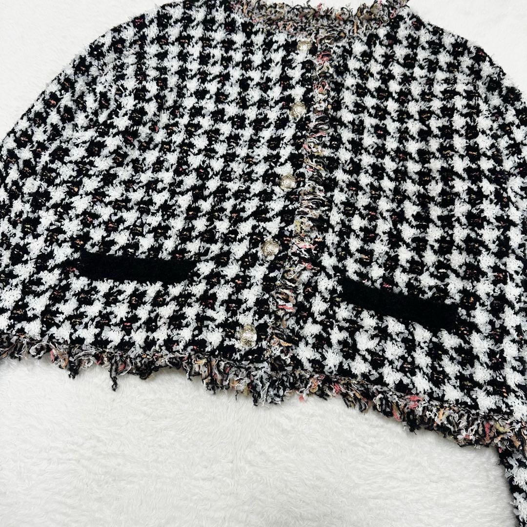 美品 25AW✨Diagram ダイアグラム ツイードニットショートカーディガン