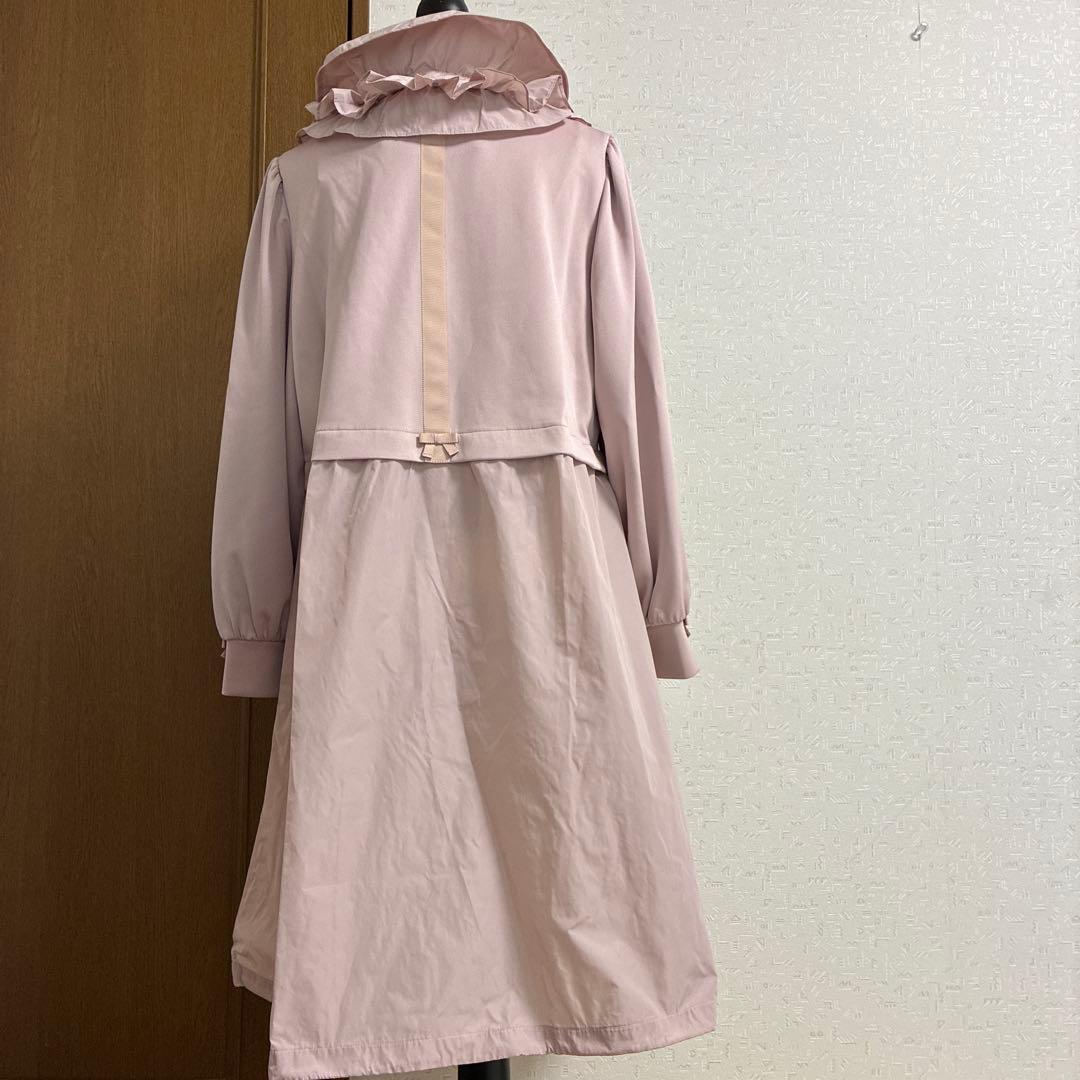 スーパービューティー☆44☆新品　フリル襟ダンボールニット&タフタ切り替えコート