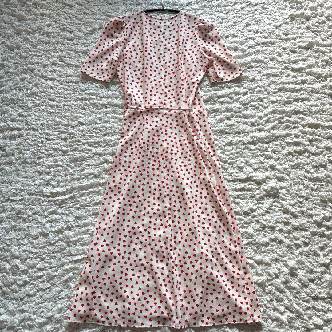 Rouje Paris Gabin ハート ワンピース 34 白 赤 ルージュ