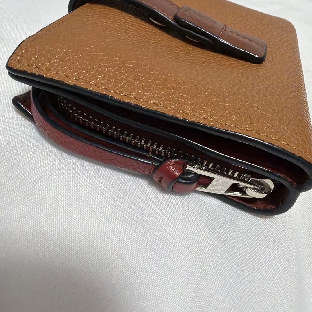 正規品　LOEWE 折り財布 コンパクトジップウォレット ソフトグレインカーフ