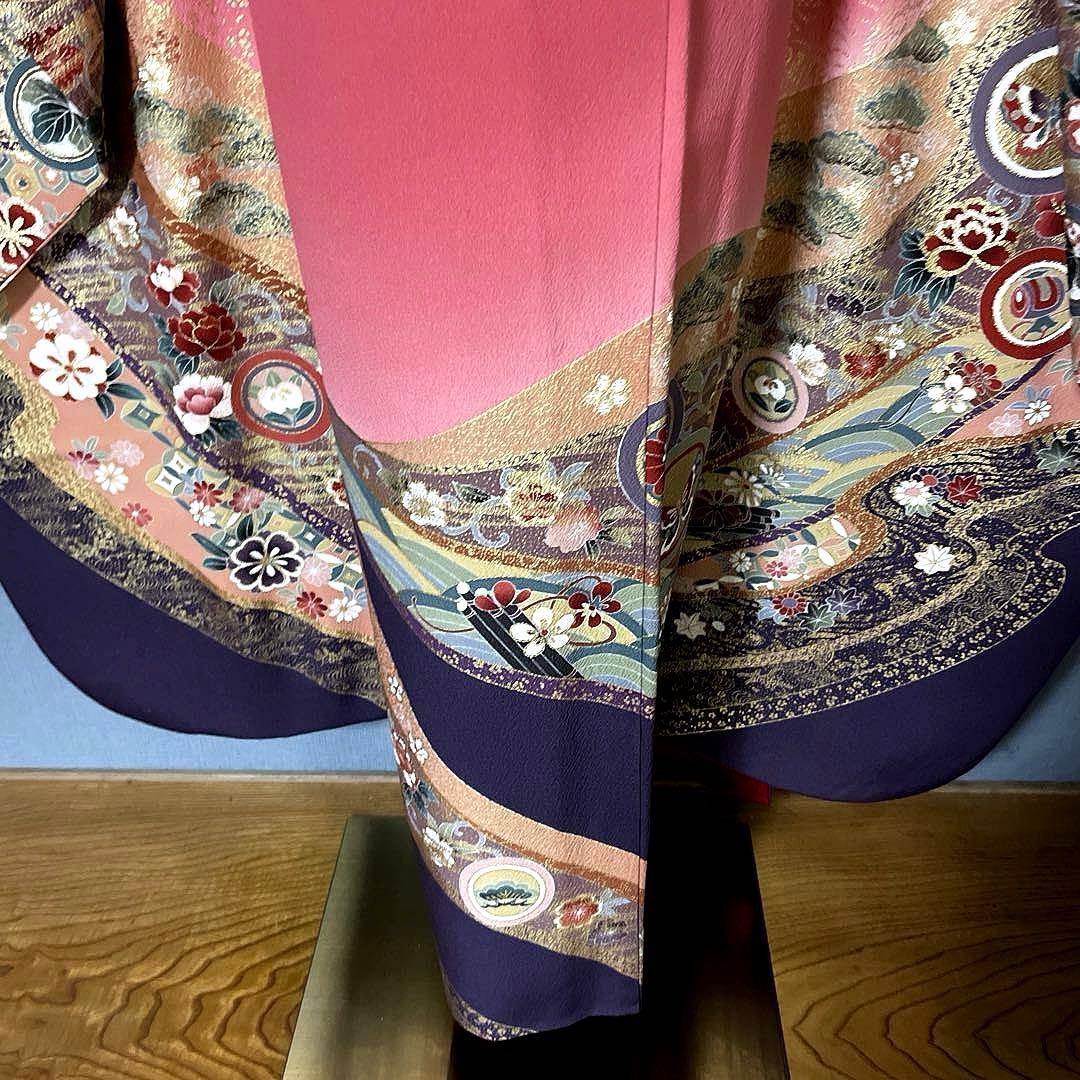 振袖フルセット　高身長　手描き友禅　刺繍　成人式振袖　振袖　裄丈70 ➕サイズ