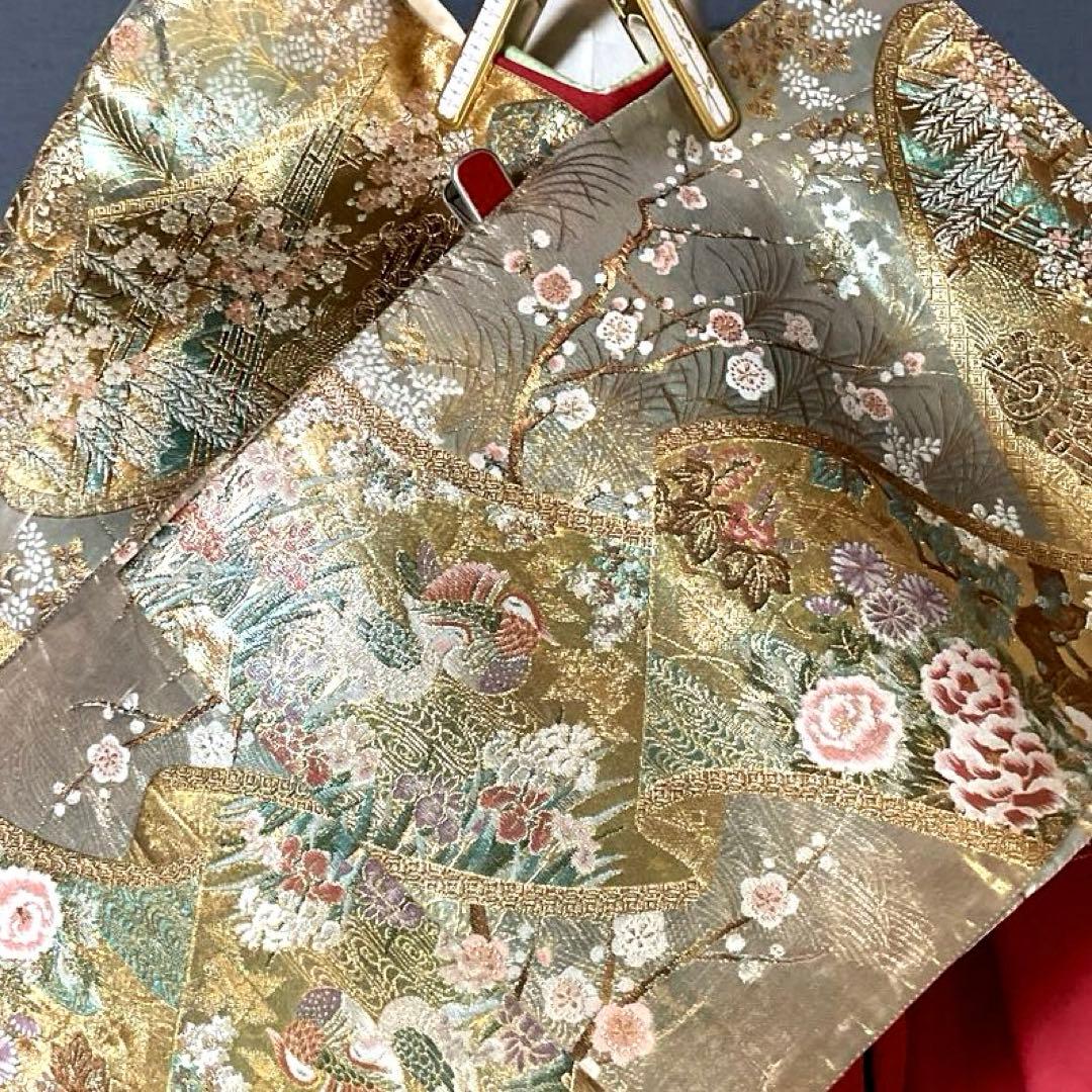 振袖フルセット　高身長　手描き友禅　刺繍　成人式振袖　振袖　裄丈70 ➕サイズ