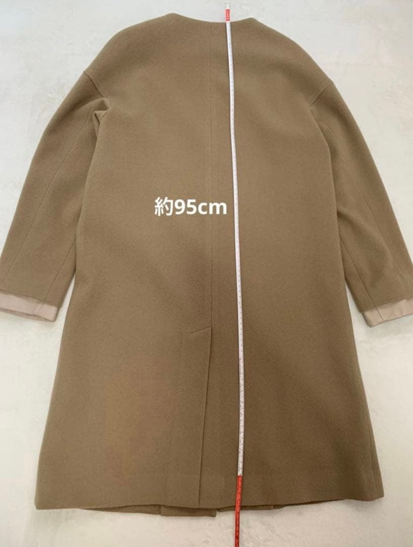 【定価9万】Theory luxe ウール ノーカラーコート ベージュ（M）