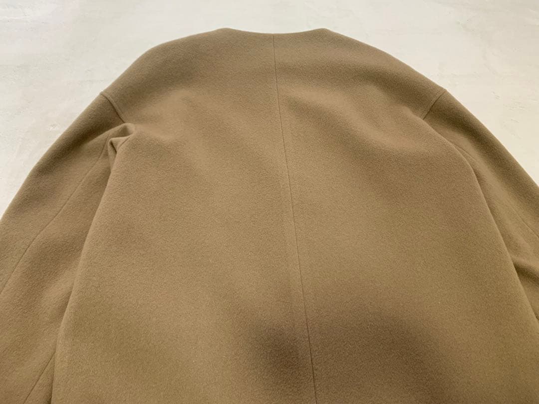 【定価9万】Theory luxe ウール ノーカラーコート ベージュ（M）