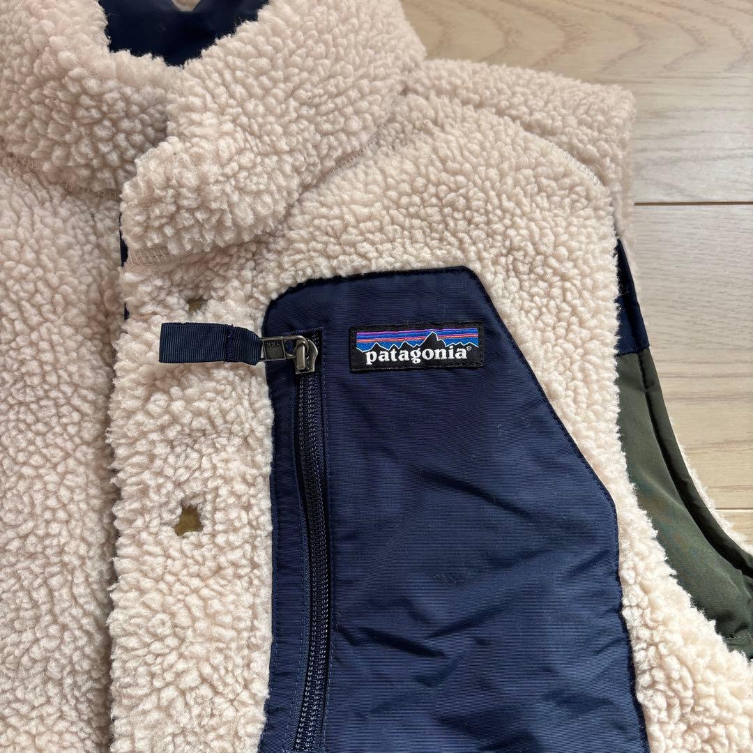 たいpatagonia フリース ベスト クリーム色