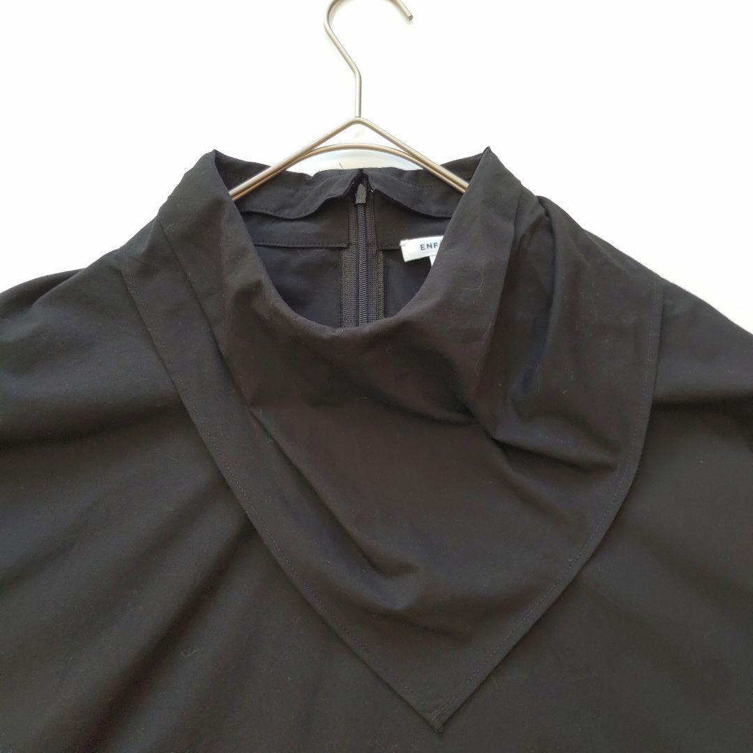 美品 22SS エンフォルド タイプライター ドレープネック Tシャツ ブラック