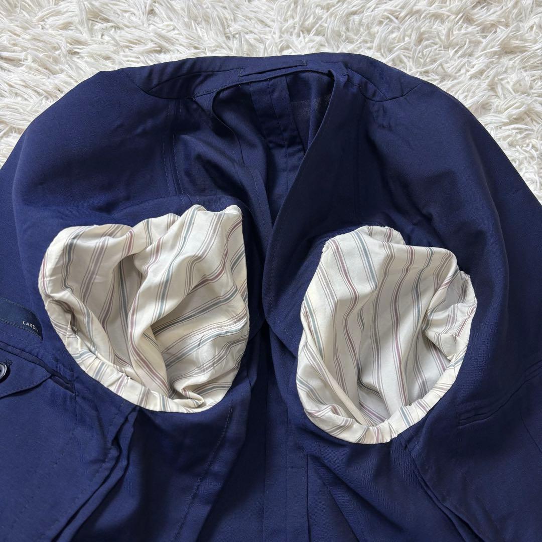 LARDINI テーラードジャケット ウール100% アンコン ネイビー 46