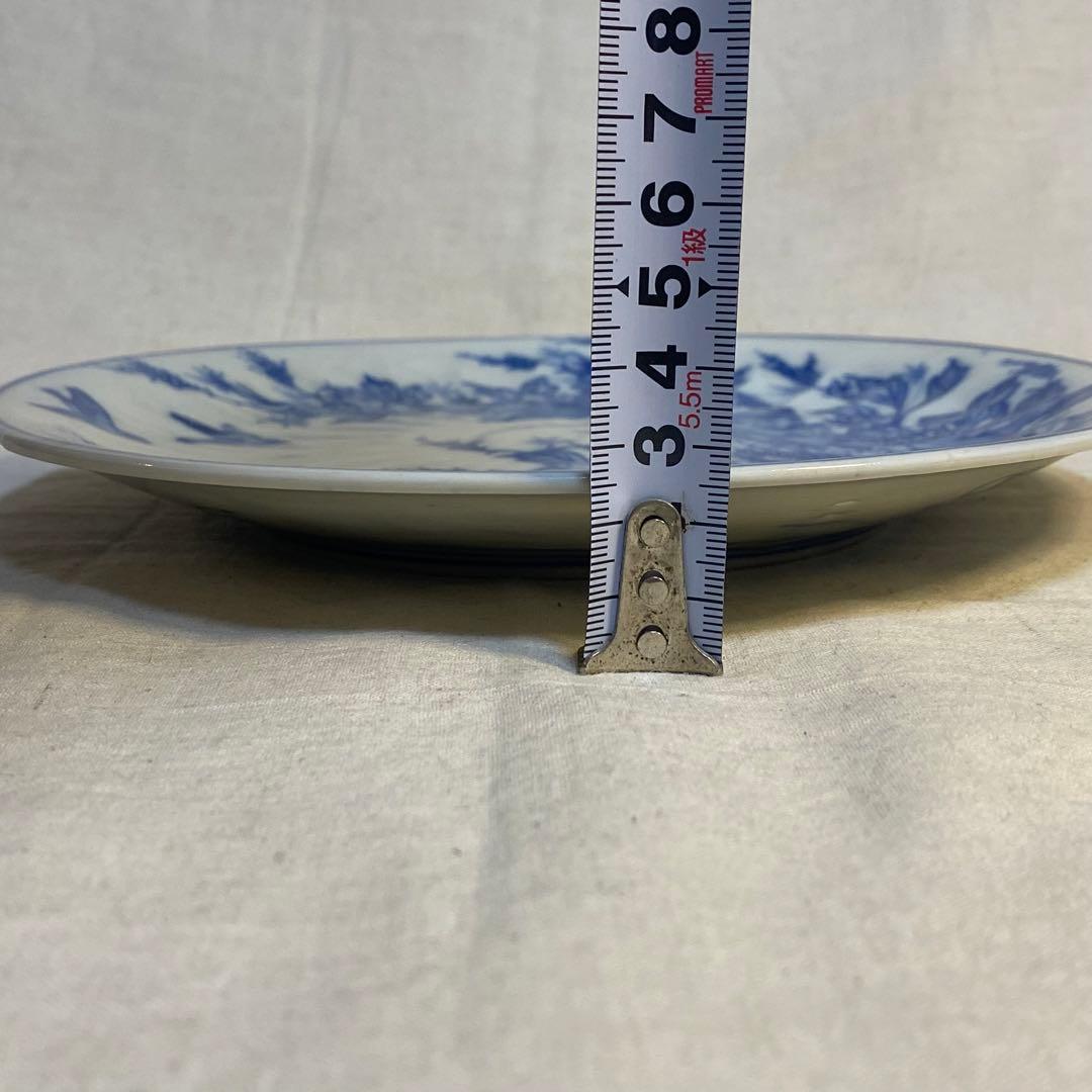 伊万里　古伊万里　中皿　染付　花鳥の図　3客