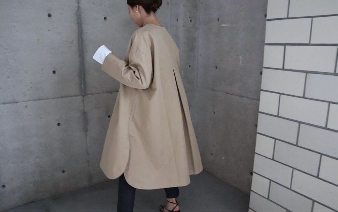 eLLa エラ　テント型　トレンチコート　ノーカラー 新品
