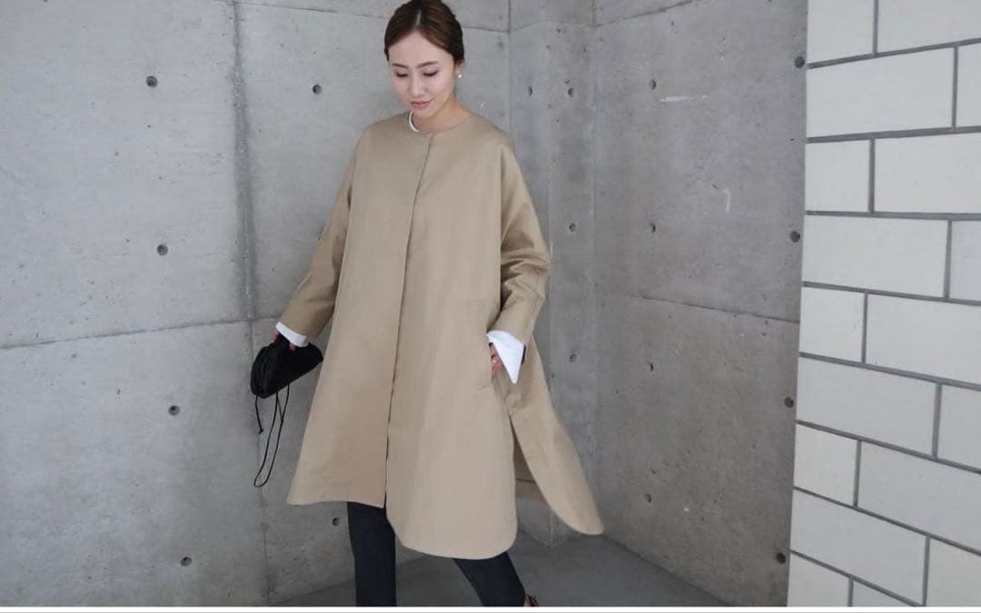 eLLa エラ　テント型　トレンチコート　ノーカラー 新品