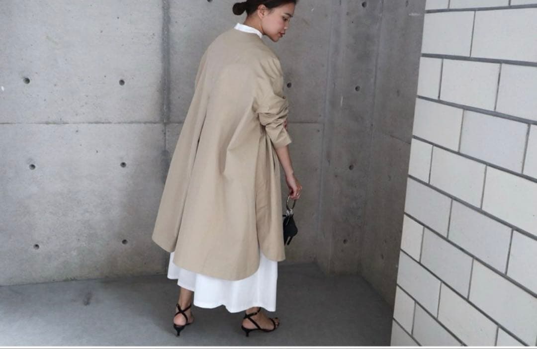 eLLa エラ　テント型　トレンチコート　ノーカラー 新品