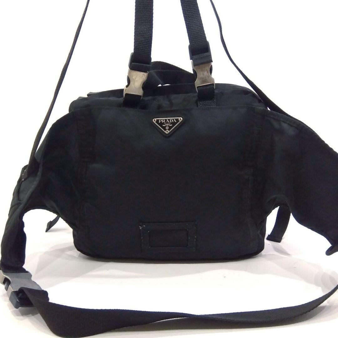 プラダ リュック ボディバッグ 3way ショルダー ナイロン 黒 三角ロゴ