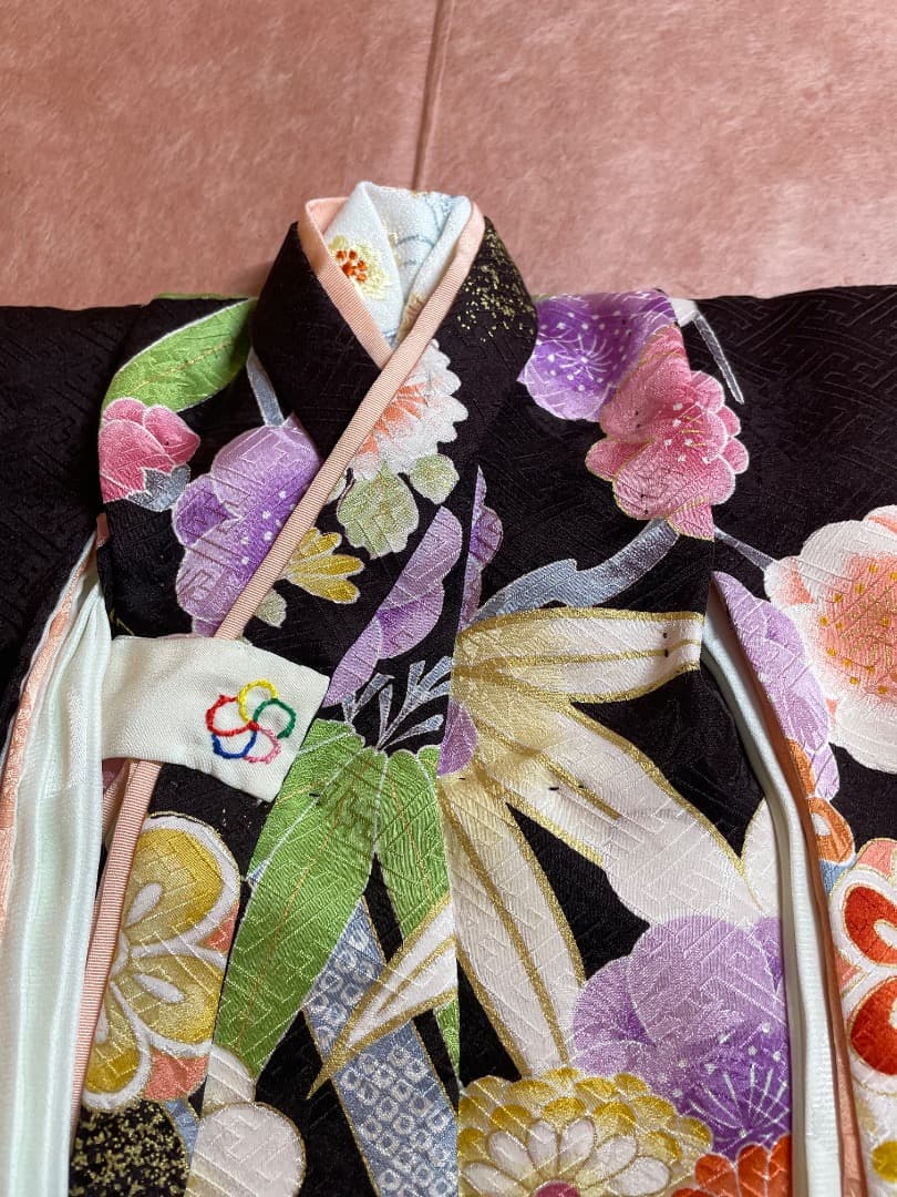 ご予約品[静] 市松人形 10号サイズの着物と長襦袢のセットと帯のセット