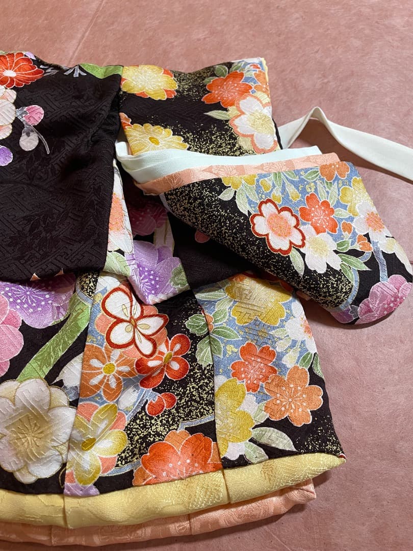 ご予約品[静] 市松人形 10号サイズの着物と長襦袢のセットと帯のセット