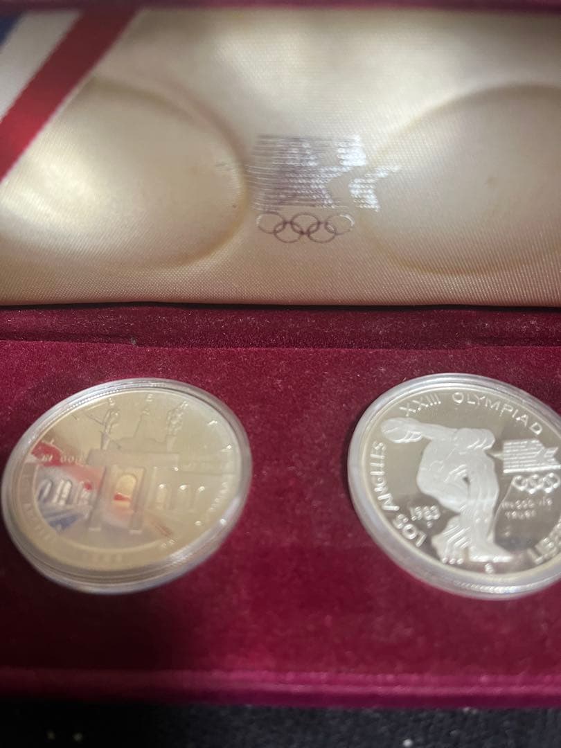 1983・1984年 アメリカ ロサンゼルス五輪 記念銀貨 2枚セット COA付