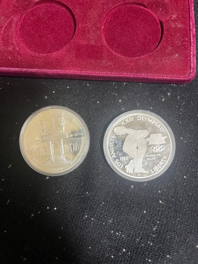1983・1984年 アメリカ ロサンゼルス五輪 記念銀貨 2枚セット COA付