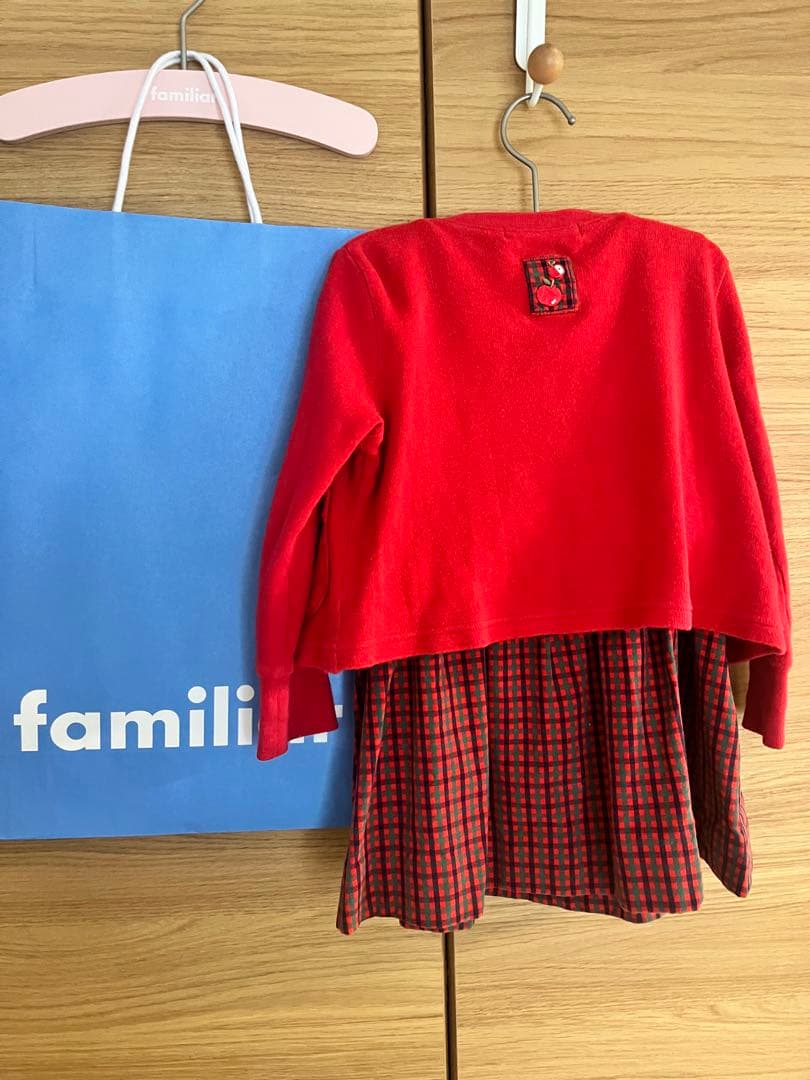 週末限定値下げ‼️familiar カーデとワンピのセット90卒園式入園式結婚式に