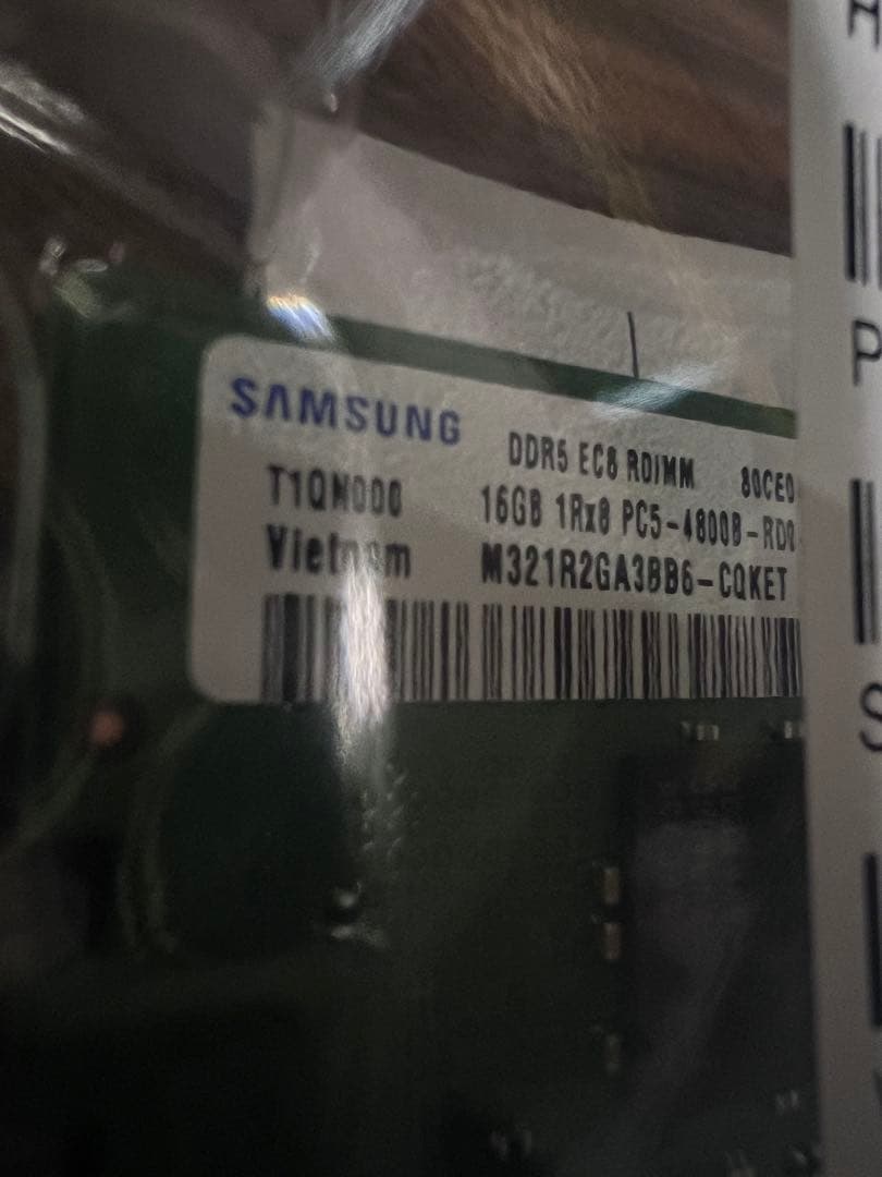 Samsung メモリ 16GB 1R×8 pc5-4800B-R 8枚セット