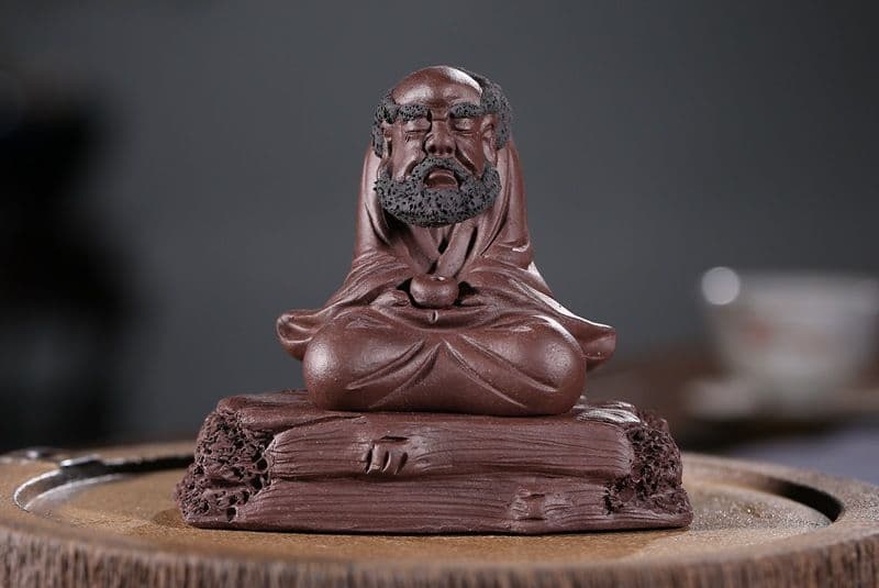 宜興紫砂 樹杭達磨 文玩茶盤 禅意茶道茶寵 装飾品 工芸品 置物 未使用品