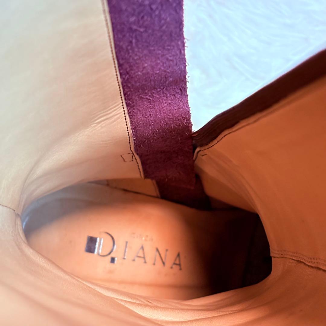 DIANA ダイアナ ロングブーツ ダークブラウン 24cm ポインテッドトゥ