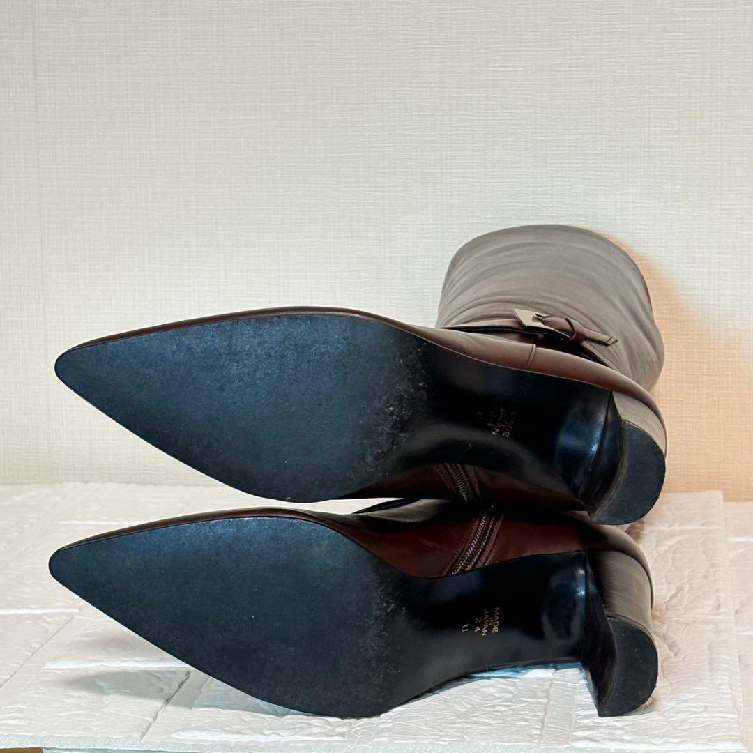 DIANA ダイアナ ロングブーツ ダークブラウン 24cm ポインテッドトゥ