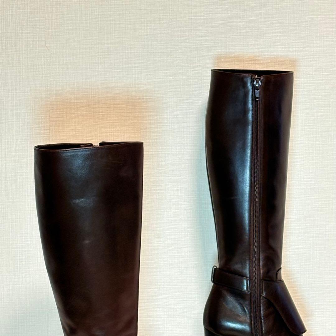 DIANA ダイアナ ロングブーツ ダークブラウン 24cm ポインテッドトゥ