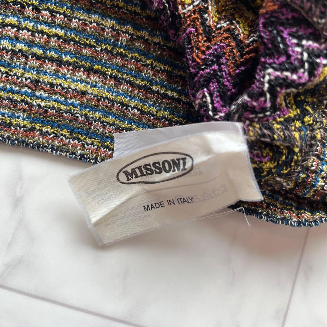 MISSONI ニットベスト リネンコットン　総柄 マルチカラー イタリア製