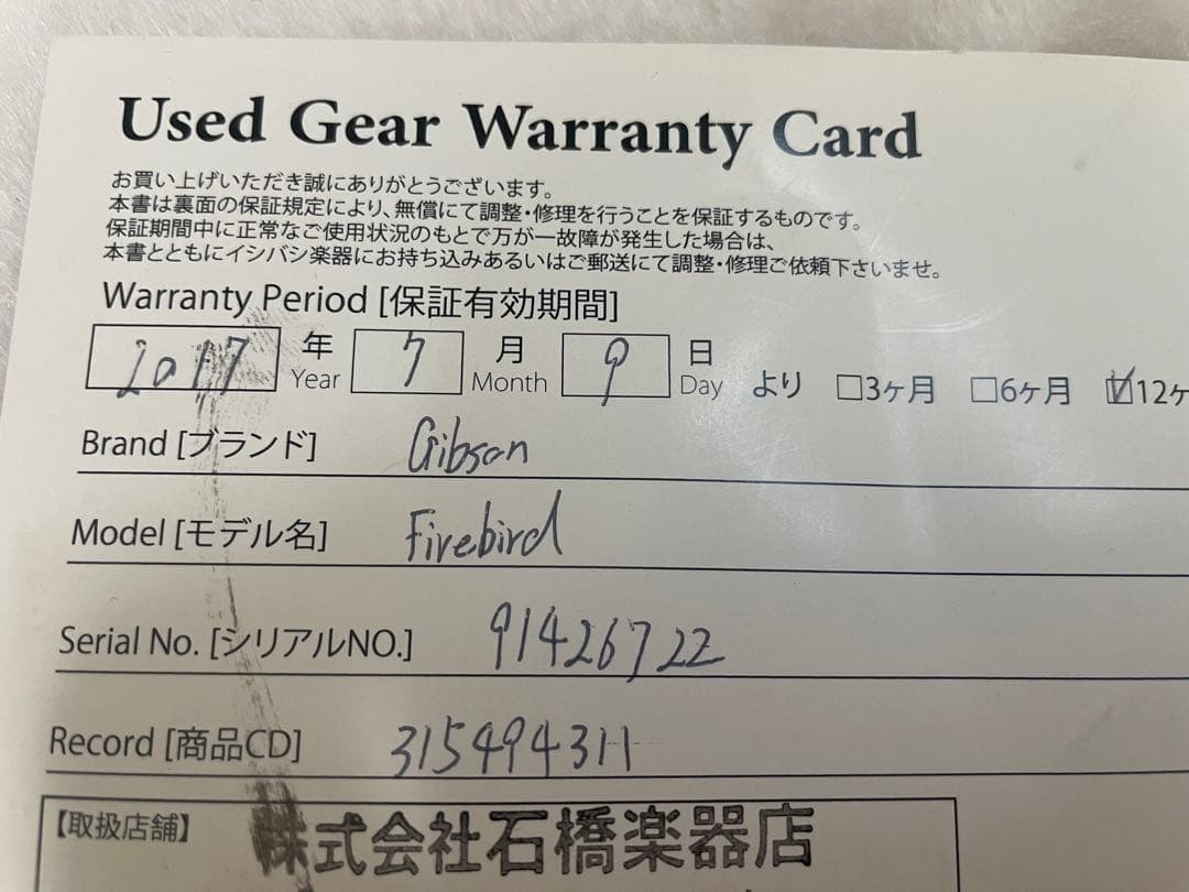 メ*ネ様 売切御免！gibson firebird bigsby 純正ハードケー
