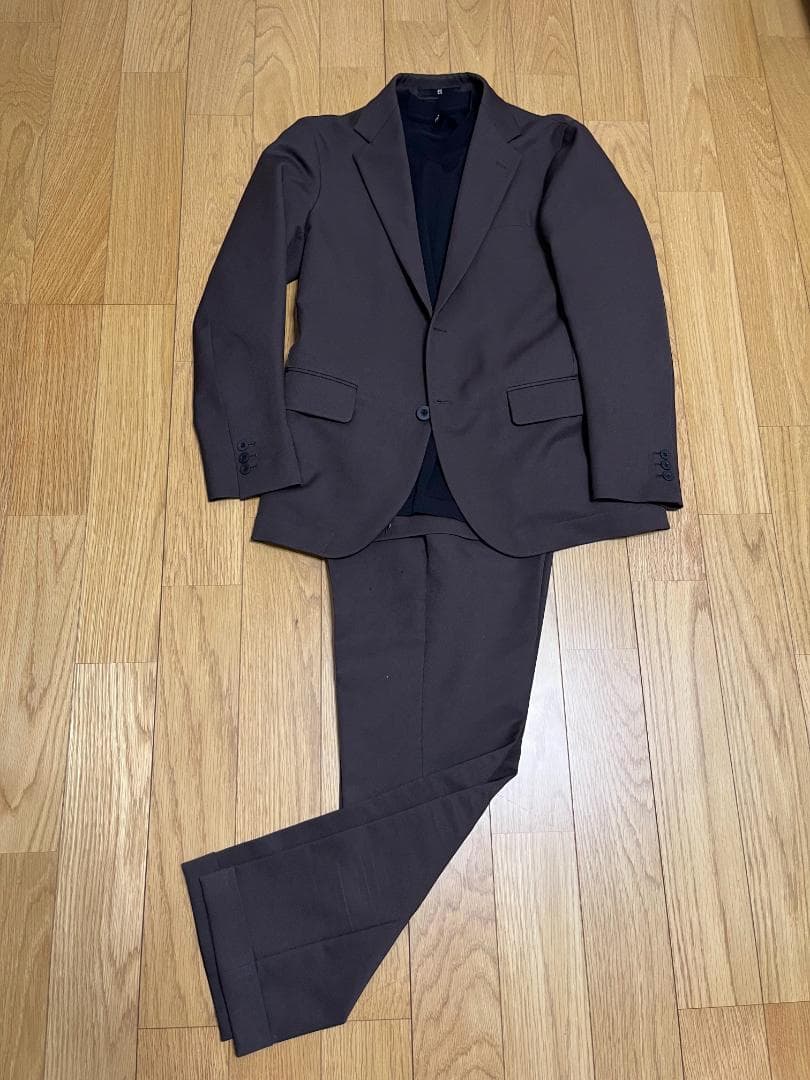美品 KASHIYAMA 洗えるイージースーツ ダークブラウン ポリエステル
