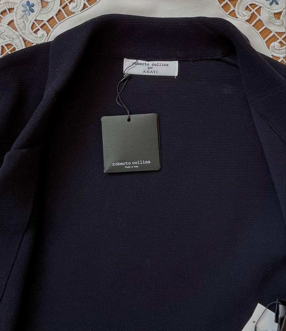 【新品未使用】ANAYI ペプラム付きジャケット　濃紺Made in Italy