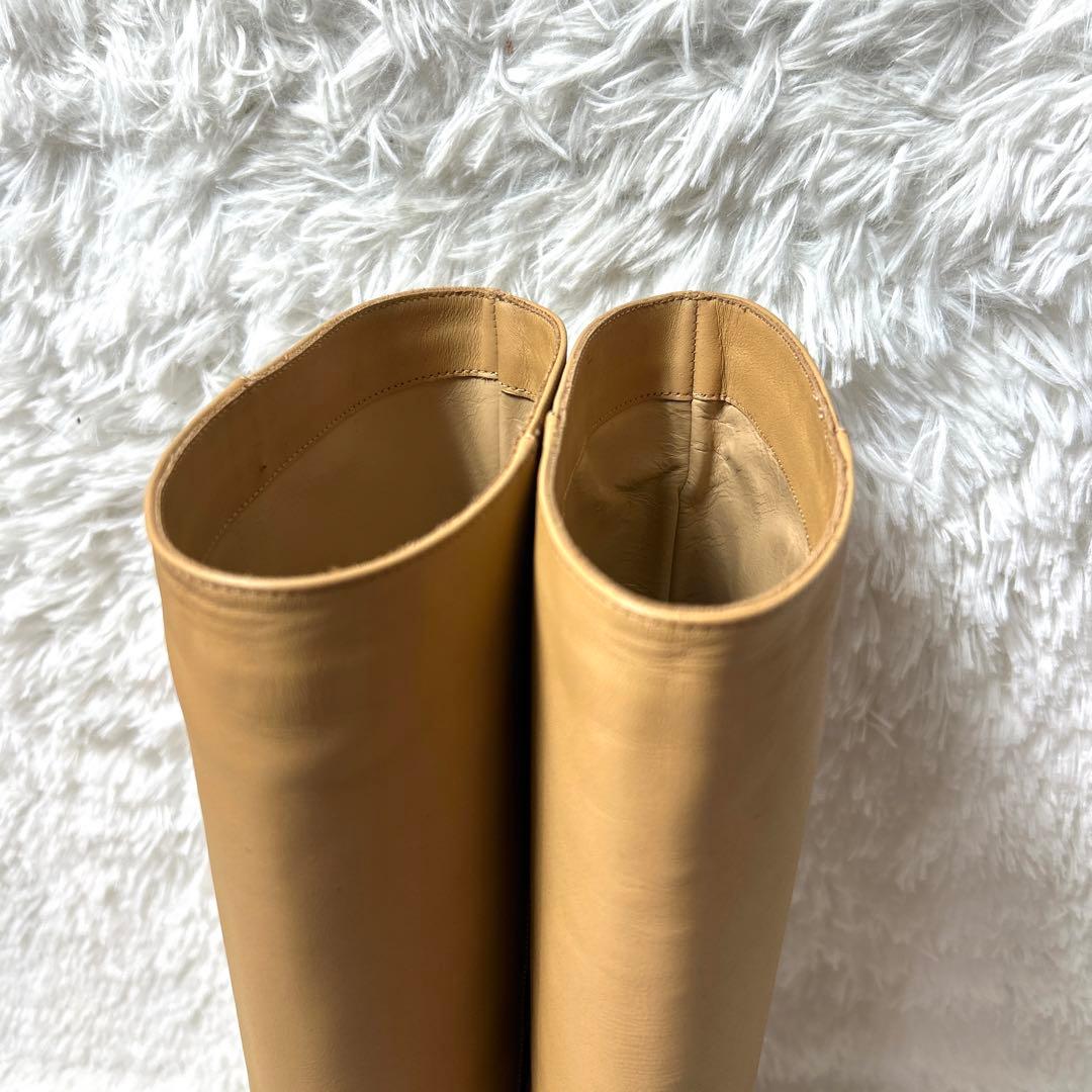 【未使用品】FABIO RUSCONI×ANAYI レザーロングブーツ ベージュ