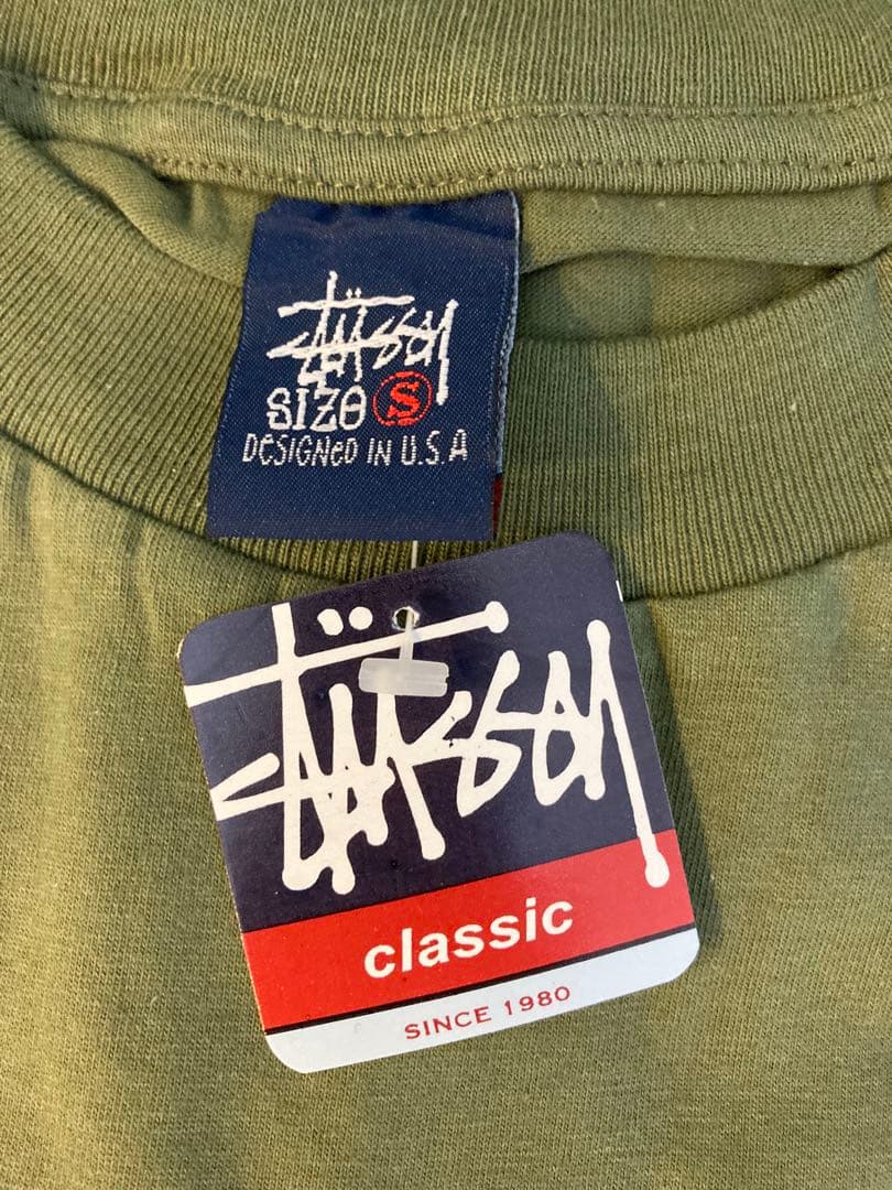 む*ん様 OldStussy 90s dead stock品 オリーブ Tシャツ