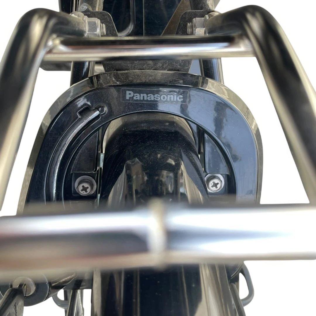 【たのメル便可】Panasonic 電動アシスト自転車 黒 前バスケット付き