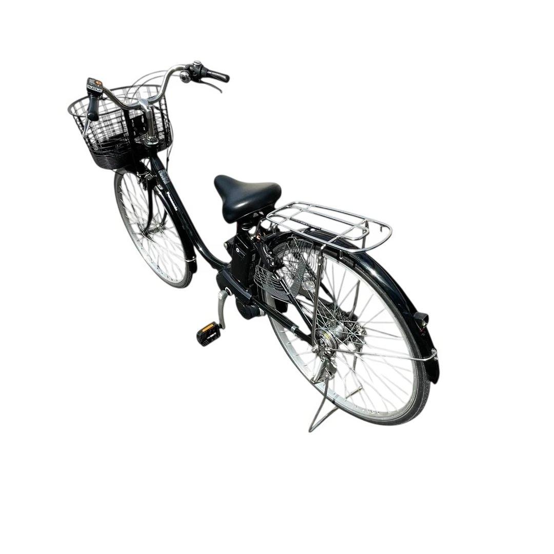 【たのメル便可】Panasonic 電動アシスト自転車 黒 前バスケット付き