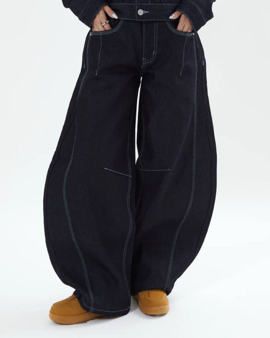 【SALE】リジットバルーンデニム L2156 S (navy) 地底人