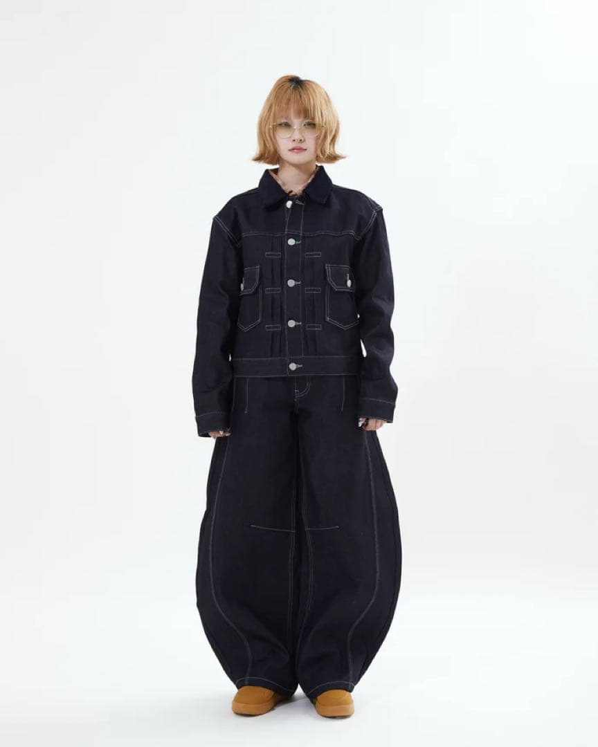 【SALE】リジットバルーンデニム L2156 S (navy) 地底人