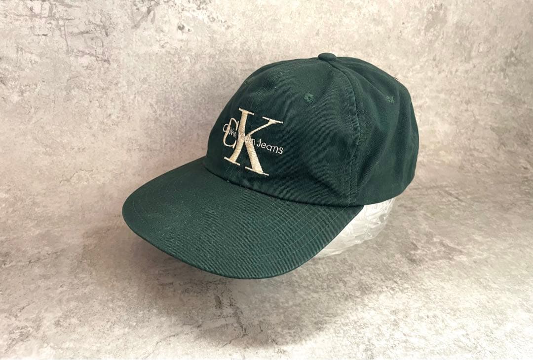 90s USA製 カルバンクライン キャップ グリーン ビンテージ