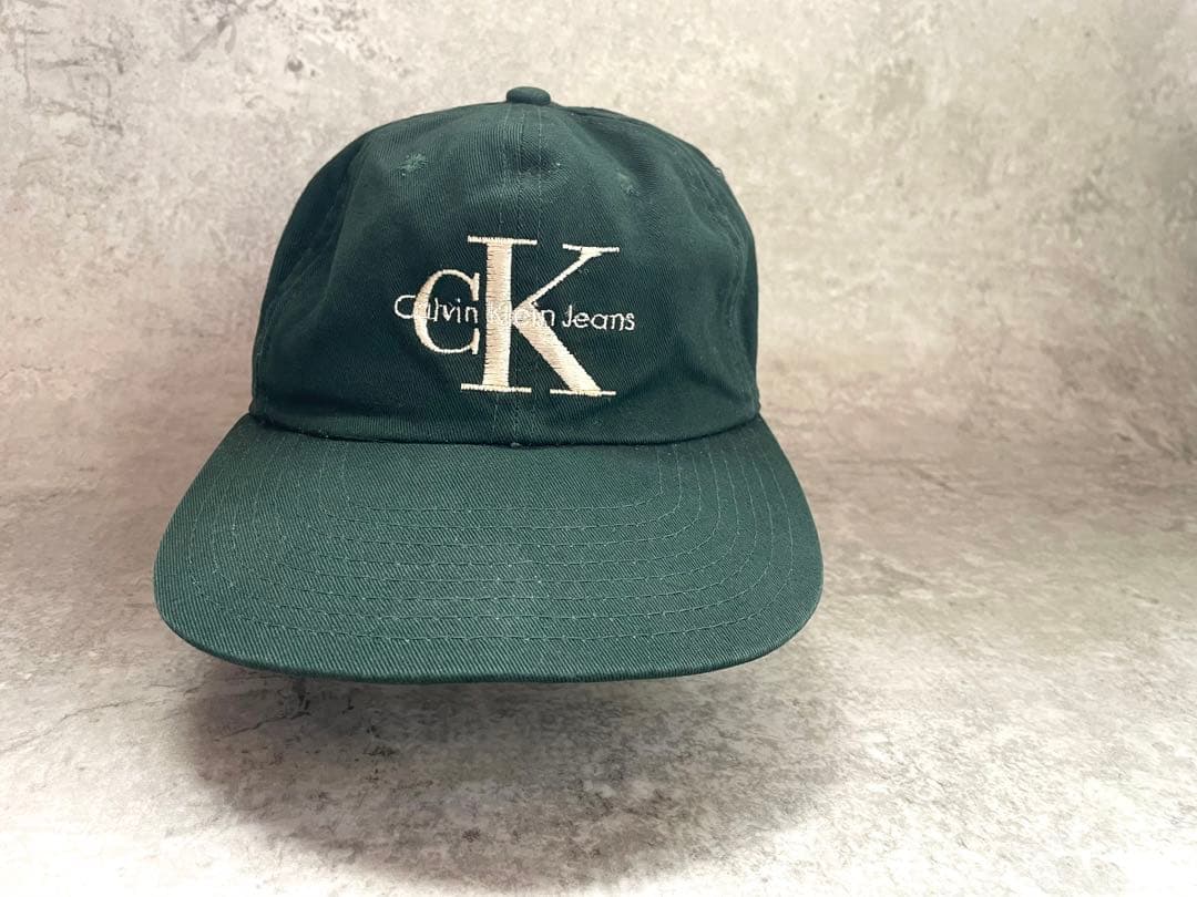 90s USA製 カルバンクライン キャップ グリーン ビンテージ
