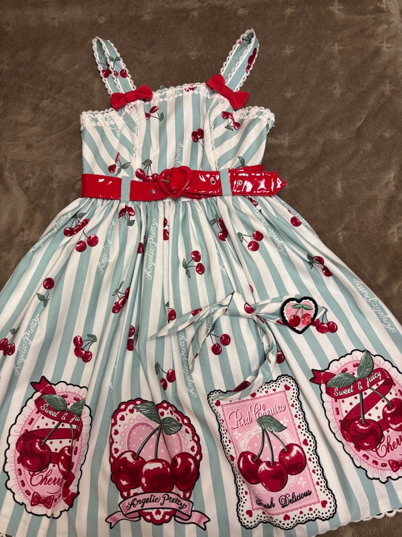 Angelic Pretty Cherry Stamp JSK、カチューシャ
