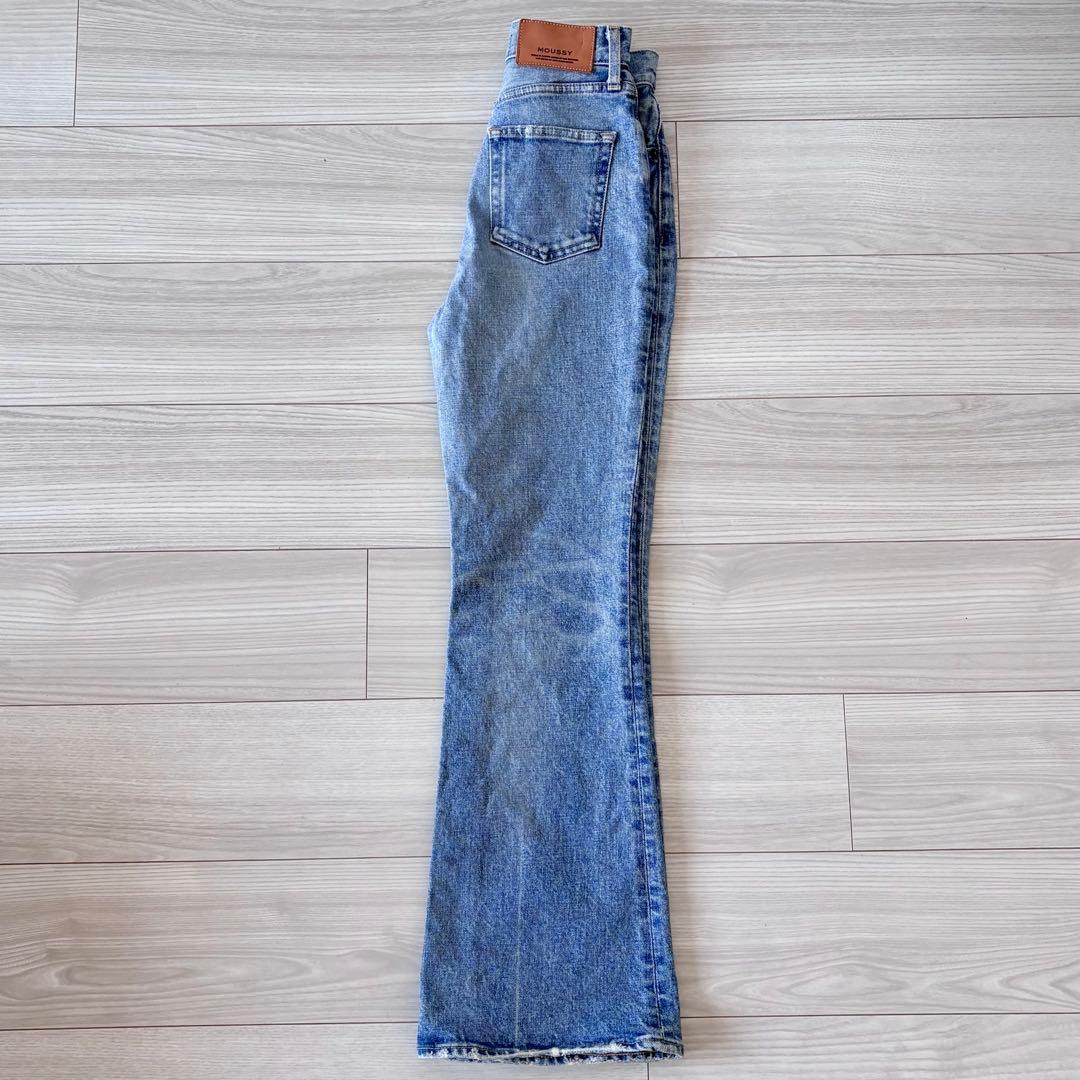 【美品】MOUSSY MVS FLARE フレアデニム 23インチ BLU