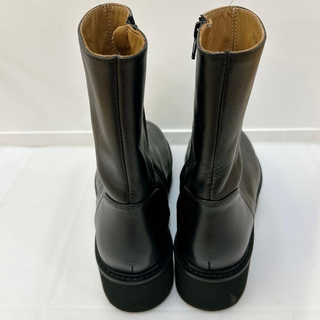 冬物セール❗️美品CAMINANDOブラックレザー厚底ブーツ サイドジップ26cm
