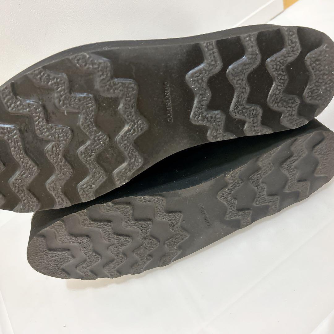 冬物セール❗️美品CAMINANDOブラックレザー厚底ブーツ サイドジップ26cm