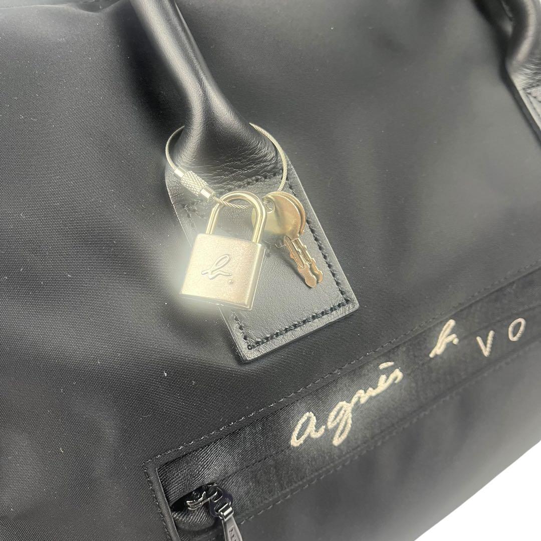 ほぼ未使用✨ agnès b. VOYAGE ボストンバッグ 南京錠 ナイロン
