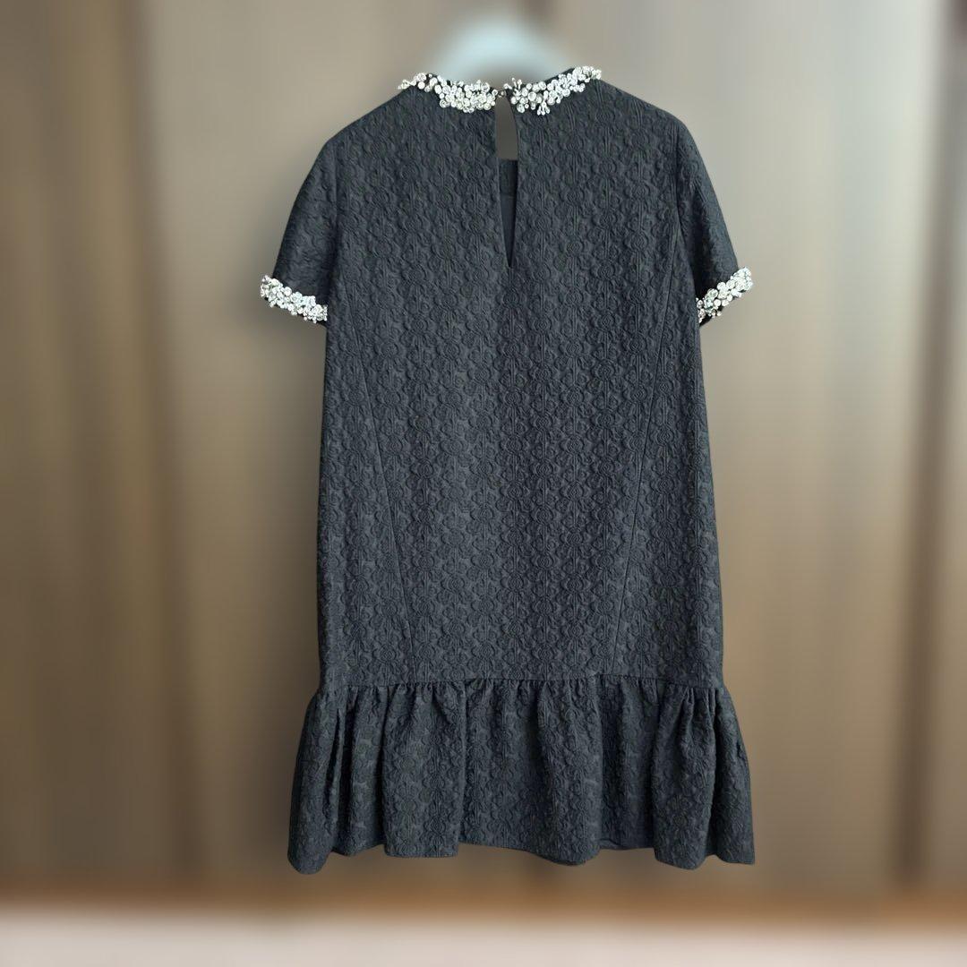 miu miu 黒 半袖 フレアワンピース