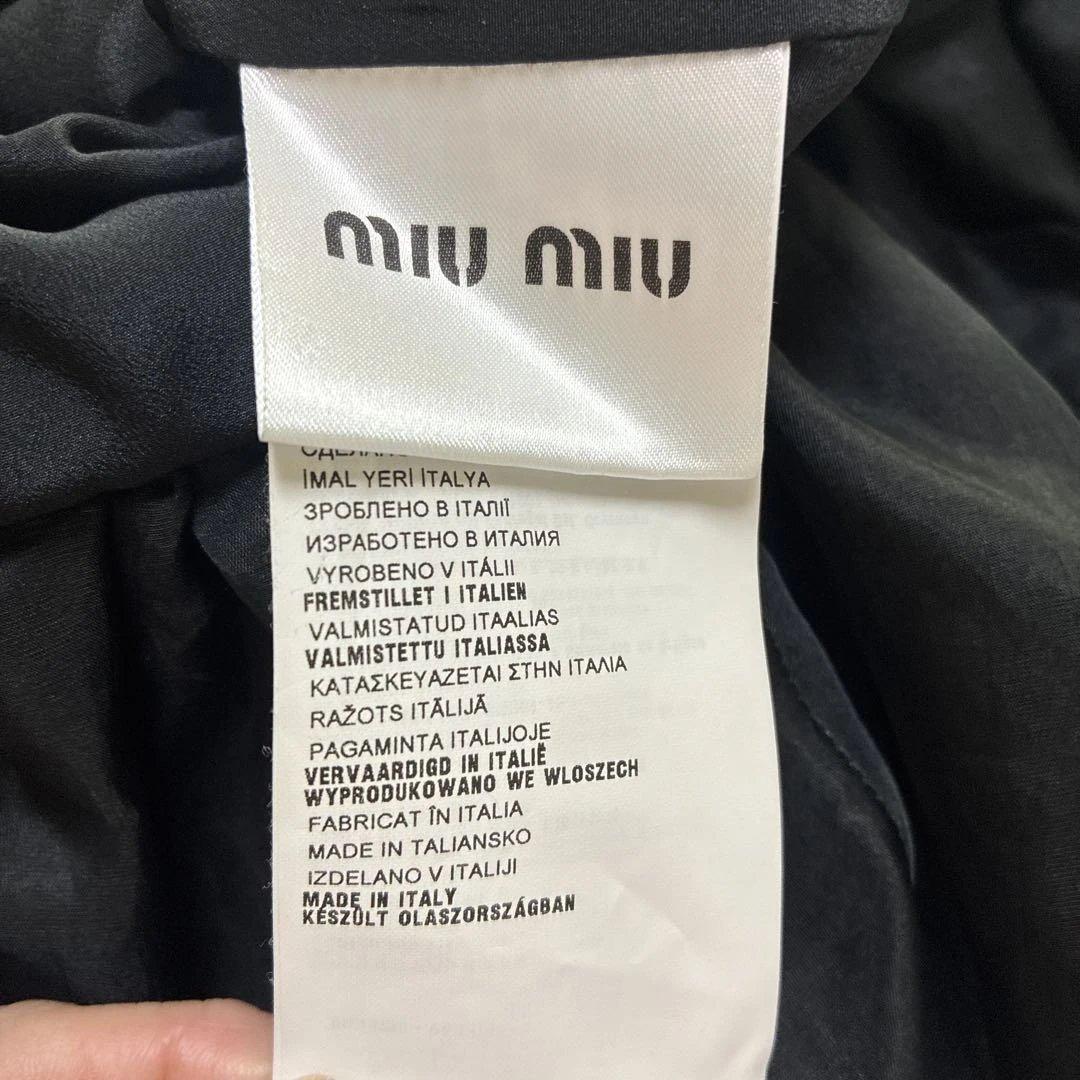 miu miu 黒 半袖 フレアワンピース