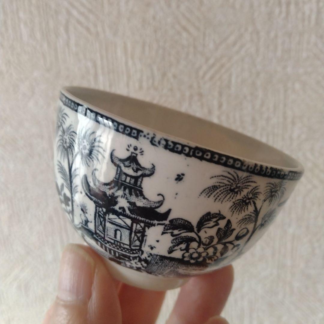 銅板転写カップ中国古玩シノワズリ酒器猪口