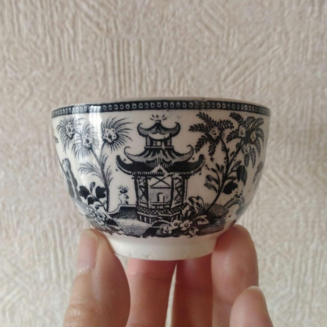 銅板転写カップ中国古玩シノワズリ酒器猪口