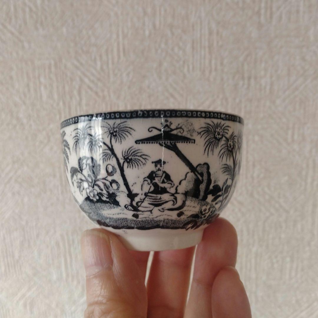 銅板転写カップ中国古玩シノワズリ酒器猪口