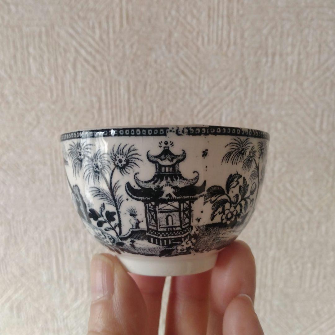 銅板転写カップ中国古玩シノワズリ酒器猪口