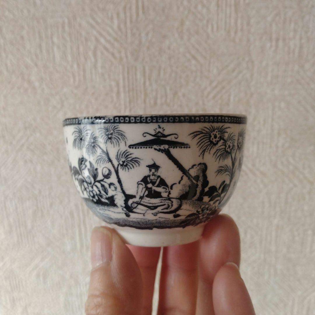 銅板転写カップ中国古玩シノワズリ酒器猪口